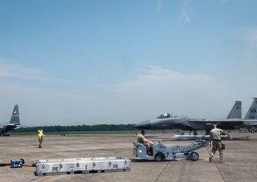 Expanding Joint Integrated Capabilities: 158th Fighter Wing, 104th Fighter Wing, and 103rd Airlift Wing Execute Rapid Rearming and Refueling Exercises