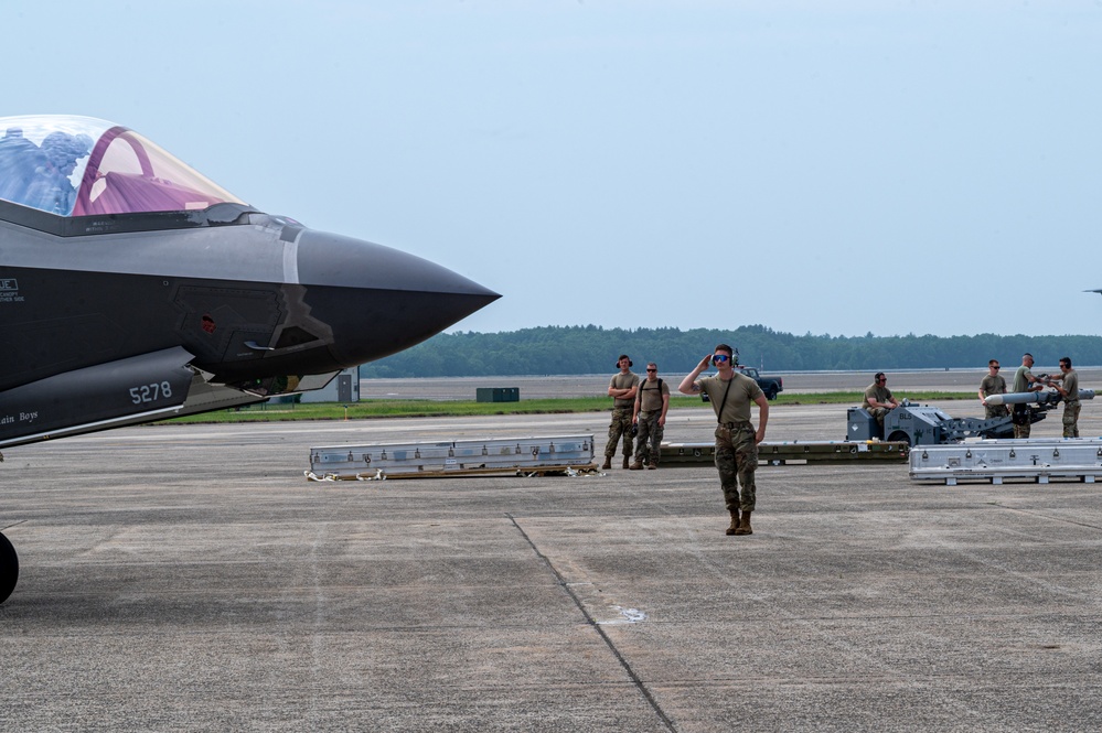 Expanding Joint Integrated Capabilities: 158th Fighter Wing, 104th Fighter Wing, and 103rd Airlift Wing Execute Rapid Rearming and Refueling Exercises