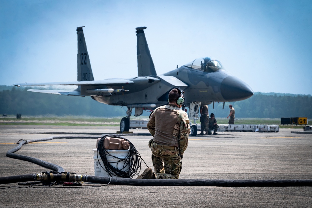 Expanding Joint Integrated Capabilities: 158th Fighter Wing, 104th Fighter Wing, and 103rd Airlift Wing Execute Rapid Rearming and Refueling Exercises