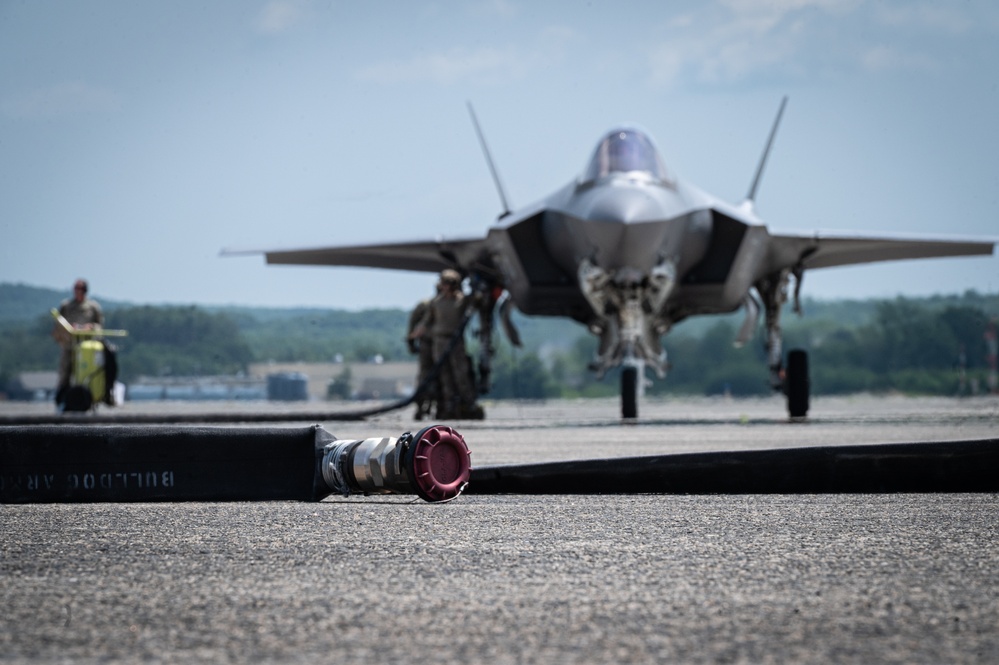 Expanding Joint Integrated Capabilities: 158th Fighter Wing, 104th Fighter Wing, and 103rd Airlift Wing Execute Rapid Rearming and Refueling Exercises