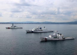 USCG Cutter Stratton (WMSL 752) conducts trilateral engagements with Japan Coast Guard and Philippine Coast Guard in Kagoshima, Japan