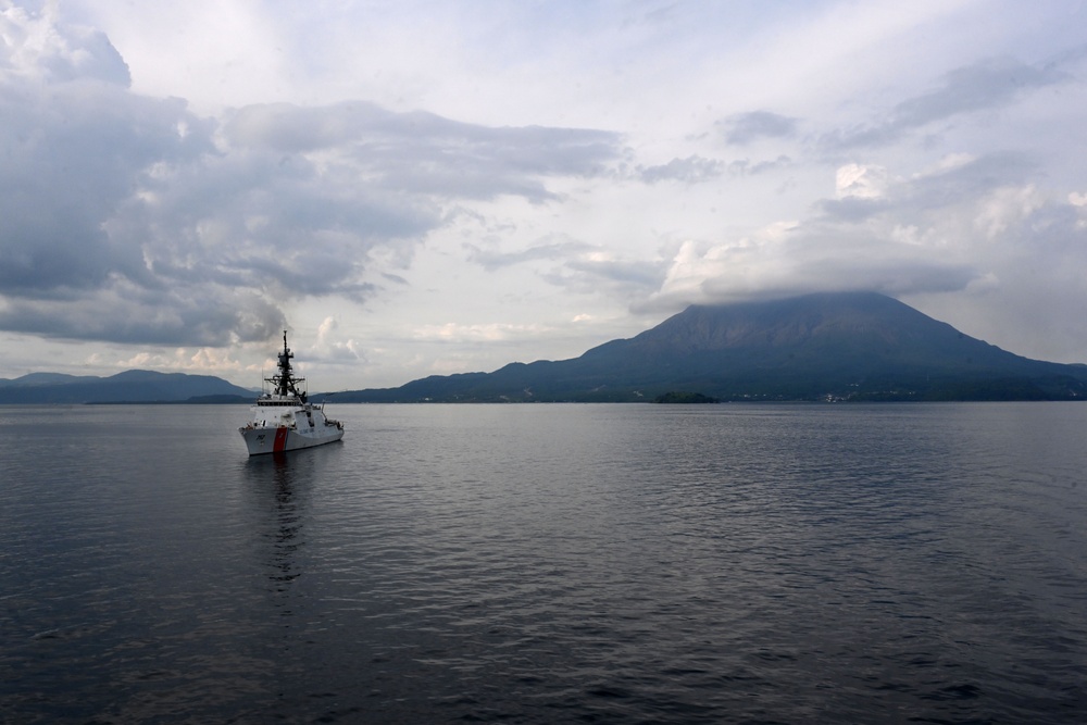 USCG Cutter Stratton (WMSL 752) conducts trilateral engagements with Japan Coast Guard and Philippine Coast Guard in Kagoshima, Japan