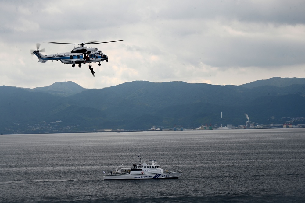 USCG Cutter Stratton (WMSL 752) conducts trilateral engagements with Japan Coast Guard and Philippine Coast Guard in Kagoshima, Japan