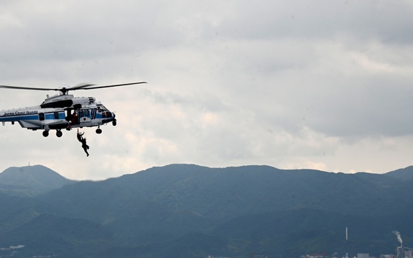 USCG Cutter Stratton (WMSL 752) conducts trilateral engagements with Japan Coast Guard and Philippine Coast Guard in Kagoshima, Japan