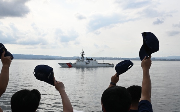 USCG Cutter Stratton (WMSL 752) conducts trilateral engagements with Japan Coast Guard and Philippine Coast Guard in Kagoshima, Japan