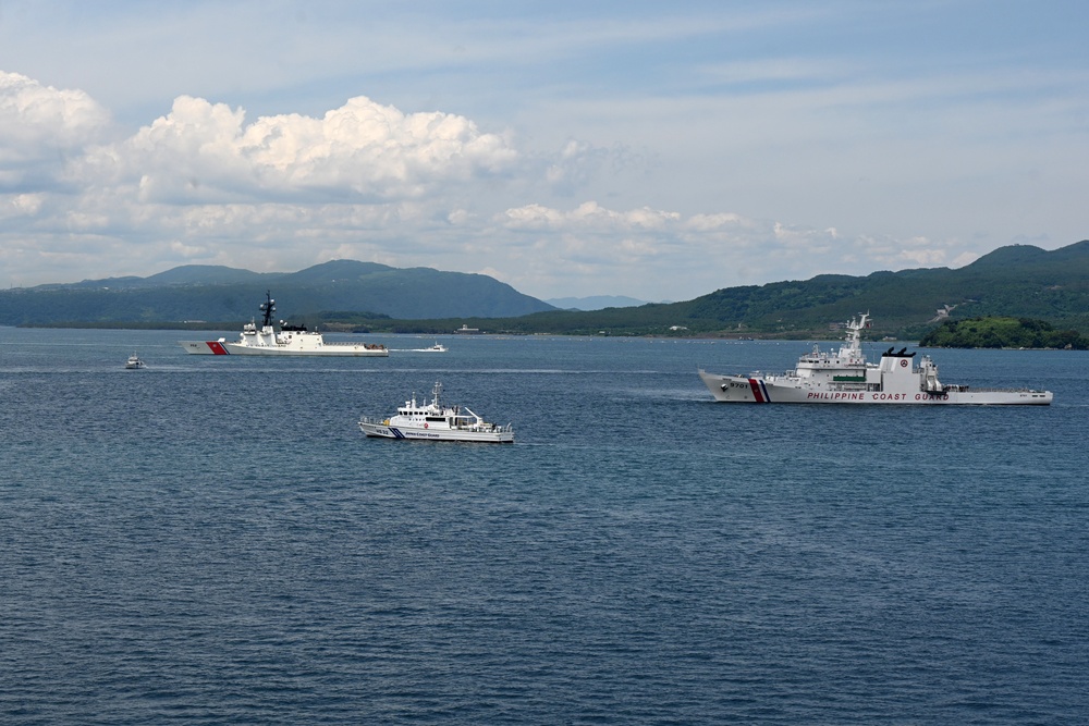 USCG Cutter Stratton (WMSL 752) conducts trilateral engagements with Japan Coast Guard and Philippine Coast Guard in Kagoshima, Japan