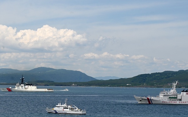 USCG Cutter Stratton (WMSL 752) conducts trilateral engagements with Japan Coast Guard and Philippine Coast Guard in Kagoshima, Japan