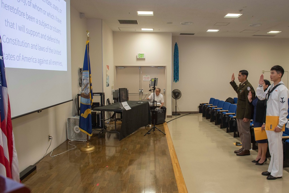 RLSO WESTPAC Hosts Naturalization Ceremony Aboard CFAY