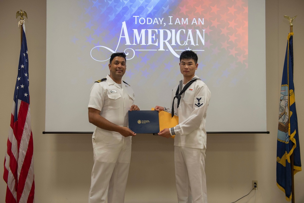 RLSO WESTPAC Hosts Naturalization Ceremony Aboard CFAY