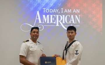 RLSO WESTPAC Hosts Naturalization Ceremony Aboard CFAY