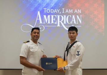 RLSO WESTPAC Hosts Naturalization Ceremony Aboard CFAY