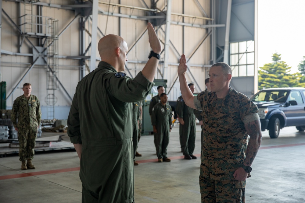 VMFA-214 Sgt. Maj. Yeaman Reenlistment Ceremony