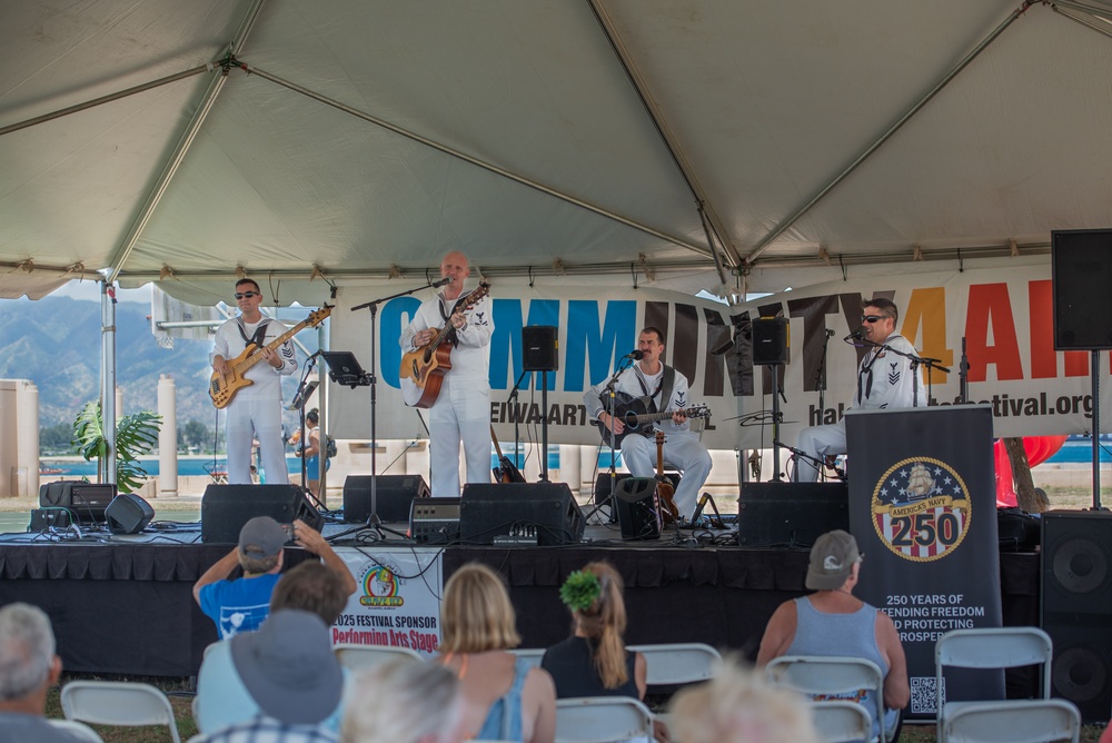 U.S. Pacific Fleet Band Pau Hana Sound Performs at 2025 Haleiwa Arts Festival