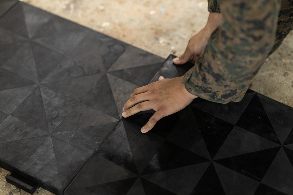 CLB 15 Marines Assemble Weightlifting Platforms During Koa Moana 25