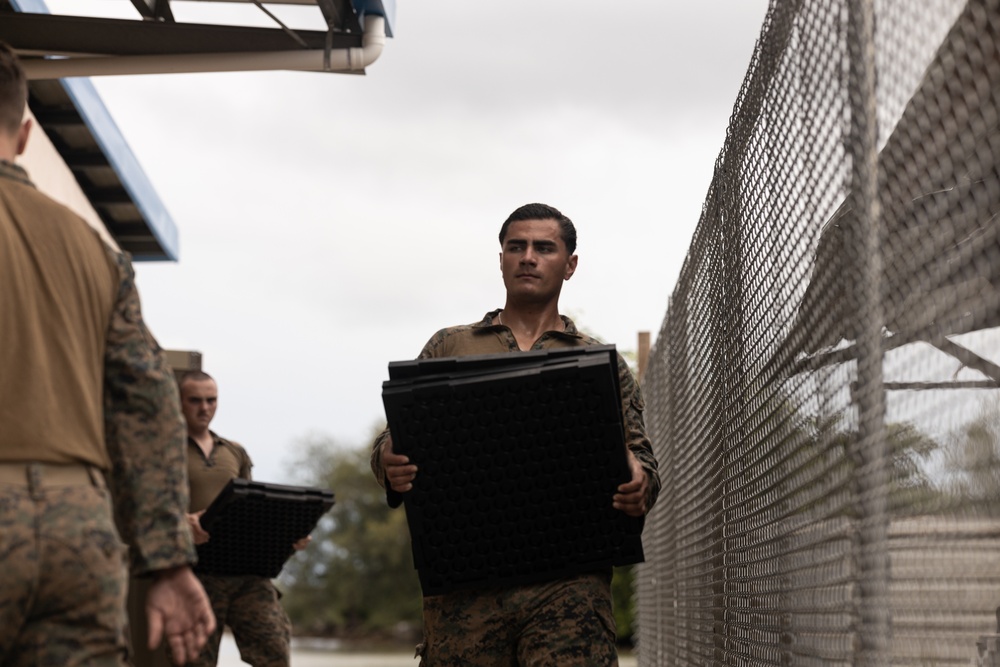CLB 15 Marines Assemble Weightlifting Platforms During Koa Moana 25