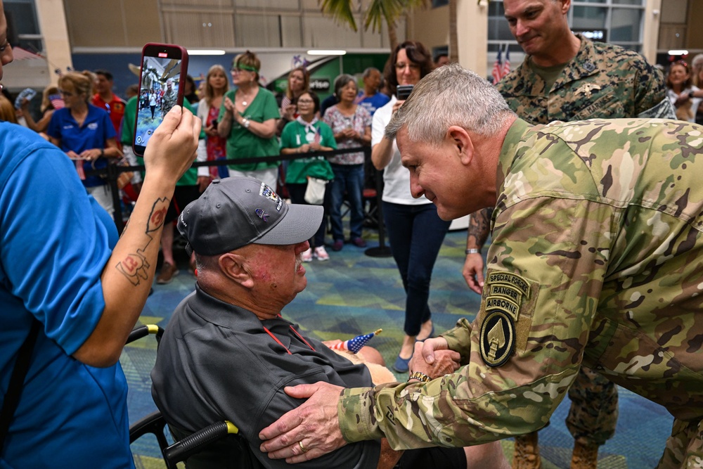 SOCOM members welcome home 75 Veterans during Honor Flight Mission 53