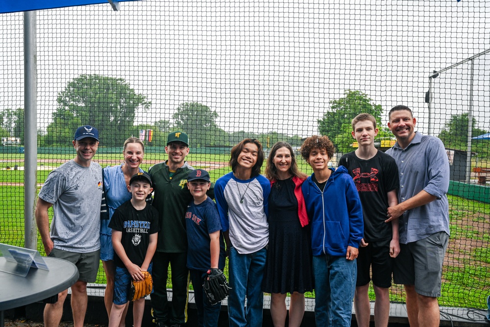 521 AMOW Deputy Commander Throws Out First Pitch at Saarlouis Hornets Game