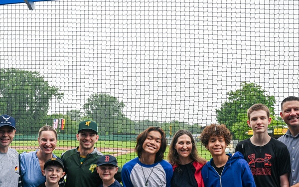 521 AMOW Deputy Commander Throws Out First Pitch at Saarlouis Hornets Game