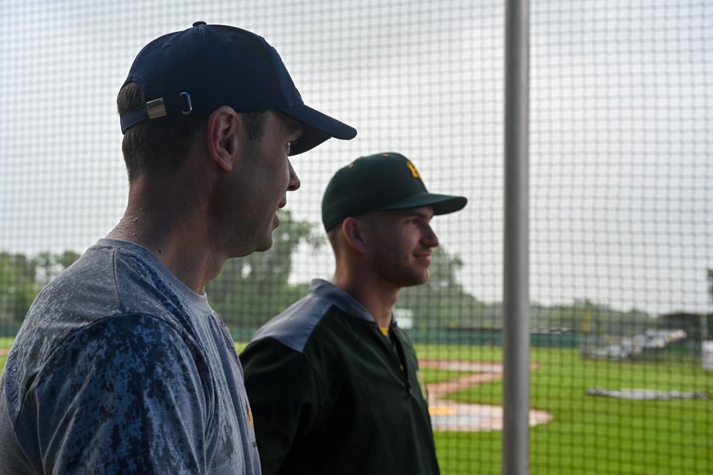 521 AMOW Deputy Commander Throws Out First Pitch at Saarlouis Hornets Game