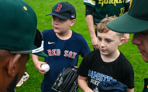 521 AMOW Deputy Commander Throws Out First Pitch at Saarlouis Hornets Game