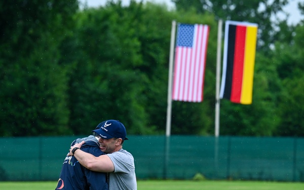 521 AMOW Deputy Commander Throws Out First Pitch at Saarlouis Hornets Game
