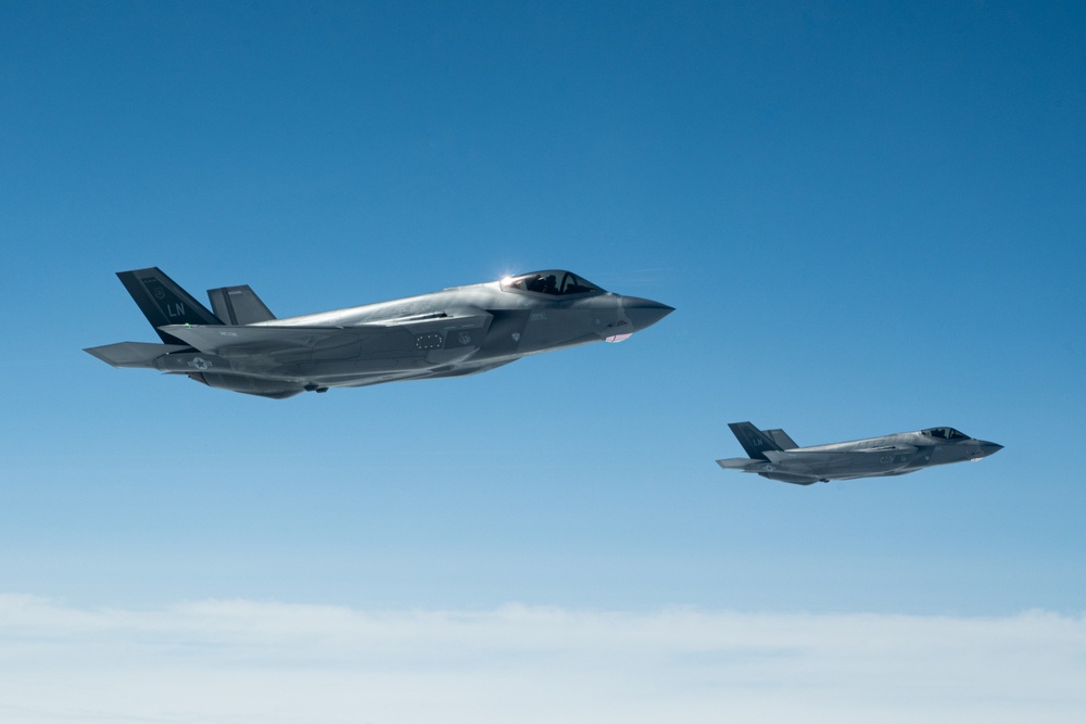 Atlantic Trident 25: 100th ARW refuels 48th FW F-35s, F-15s and French Air and Space Force Rafales