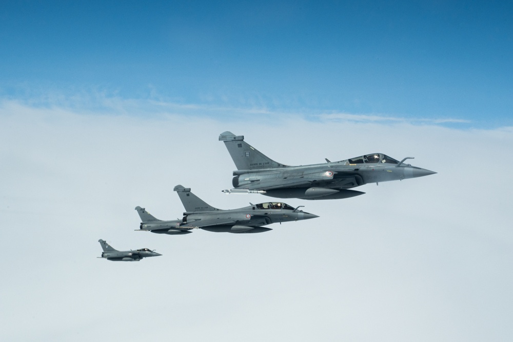 Atlantic Trident 25: 100th ARW refuels 48th FW F-35s, F-15s and French Air and Space Force Rafales