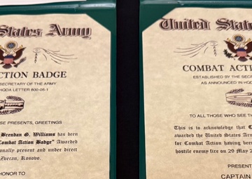 More than 300 Indiana National Guard soldiers awarded combat patch for Kosovo Force mission