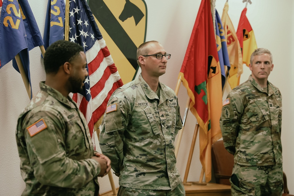 Air Cav Soldiers from 2-227 Aviation Regiment are recognized during an award ceremony.