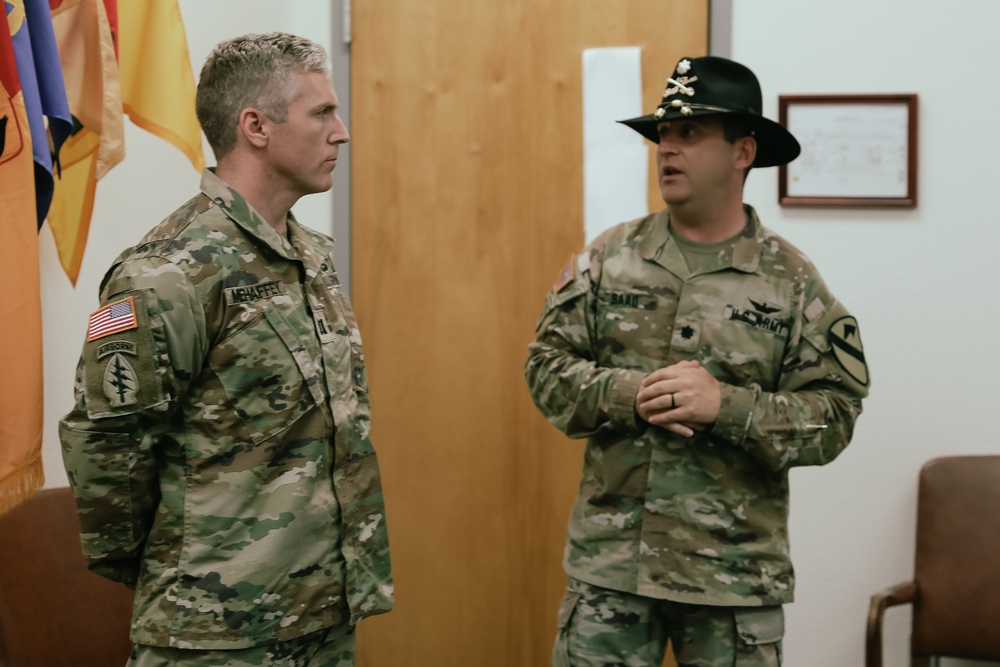 Air Cav Soldiers from 2-227 Aviation Regiment are recognized during an award ceremony.