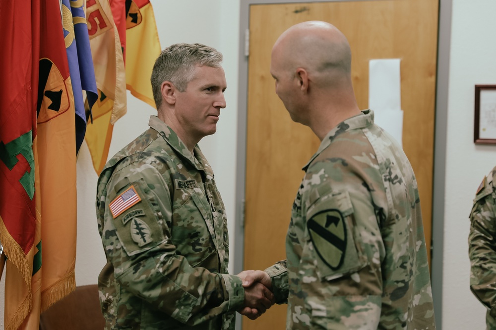 Air Cav Soldiers from 2-227 Aviation Regiment are recognized during an award ceremony.