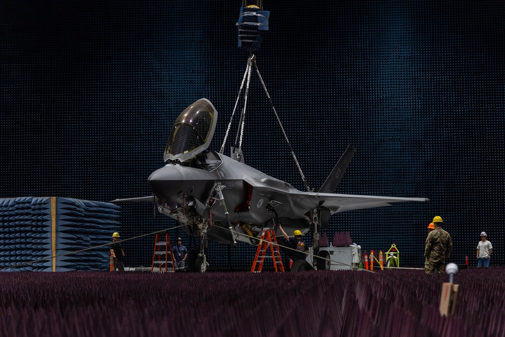 F-35A in the Benefield Anechoic Facility at Edwards Air Force Base