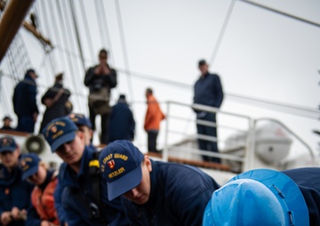 USCGC Eagle sails into San Francisco, California
