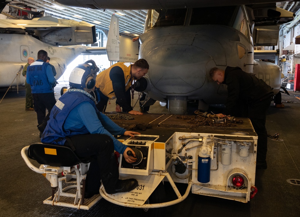 USS America (LHA 6) Conducts Aircraft Move