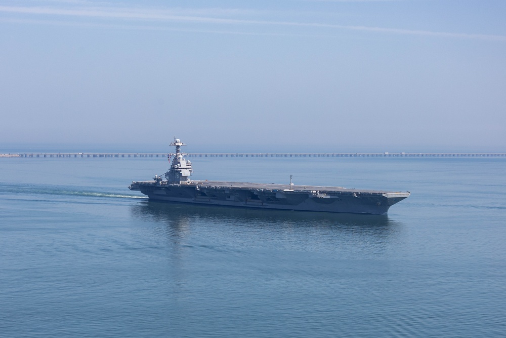 USS Gerald R. Ford (CVN 78) Departs Naval Station Norfolk