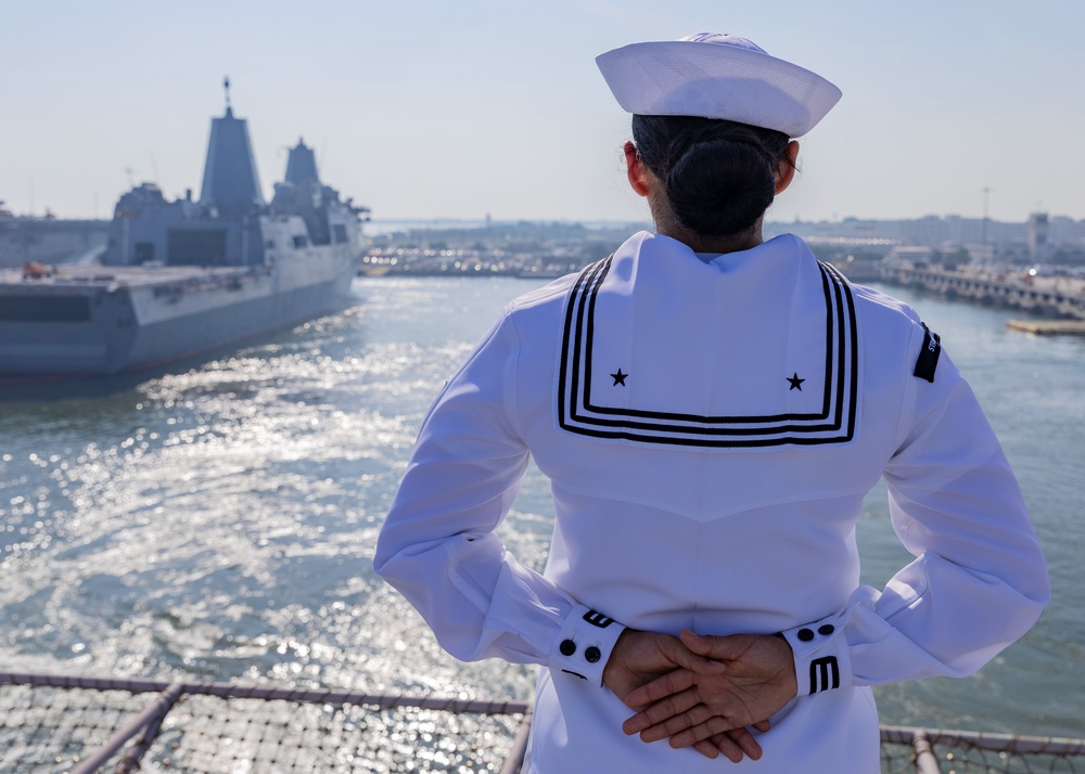 USS Gerald R. Ford Departs Naval Station Norfolk