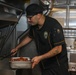Sailors aboard the USS John Finn prepare lunch in Sagami Wan