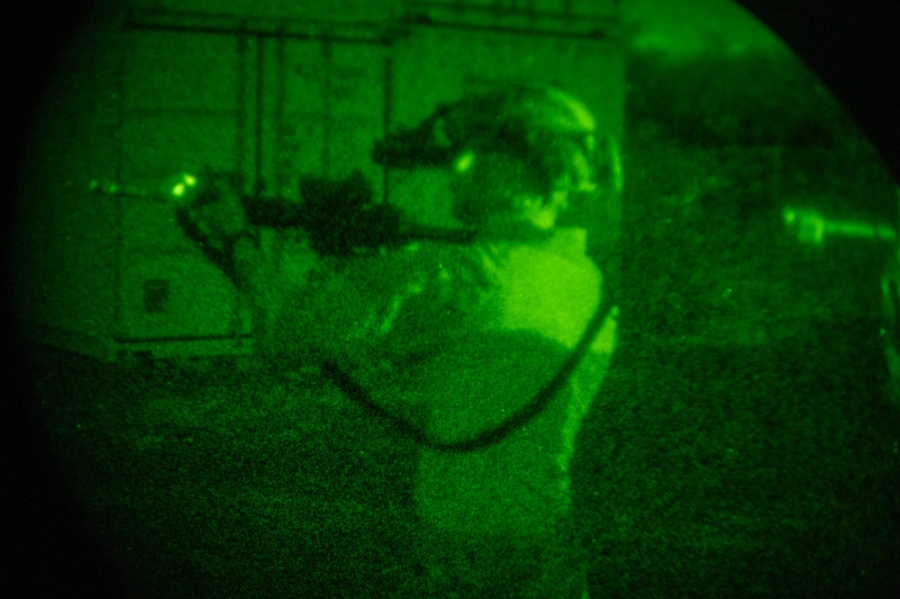 The 647th Civil Engineer Squadron conducts night vision training at Base-X