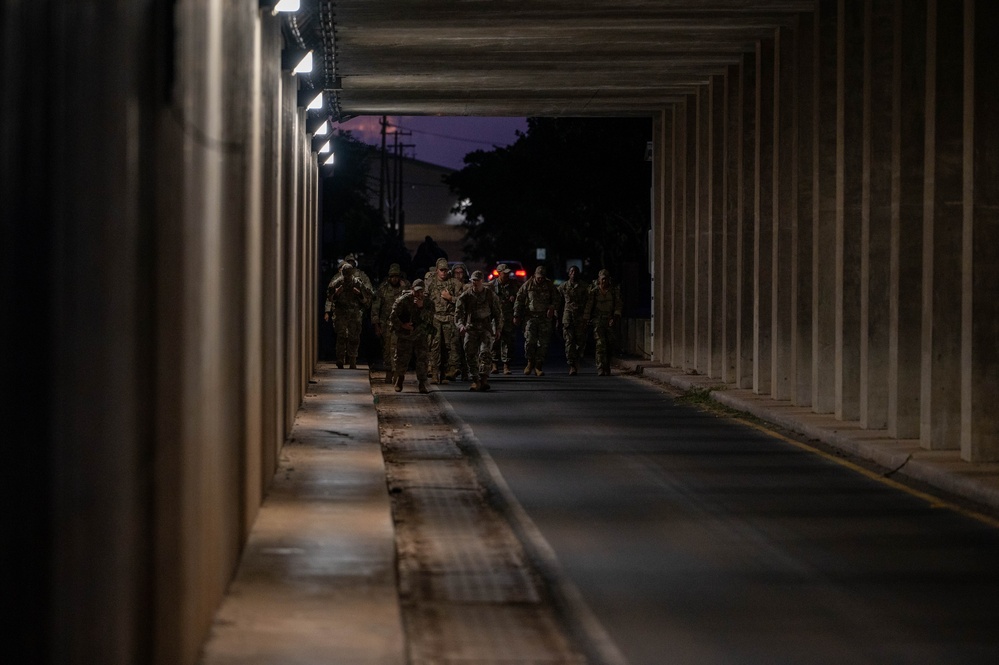The 647th Civil Engineer Squadron conducts night vision training at Base-X