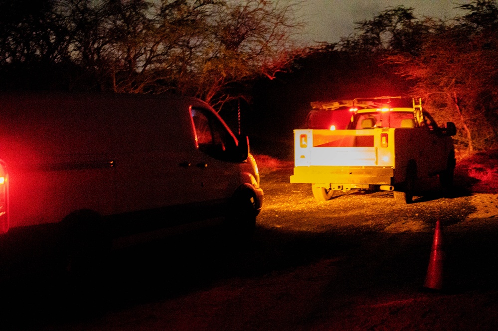 The 647th Civil Engineer Squadron conducts night vision training at Base-X