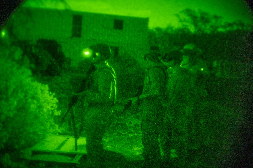 The 647th Civil Engineer Squadron conducts night vision training at Base-X