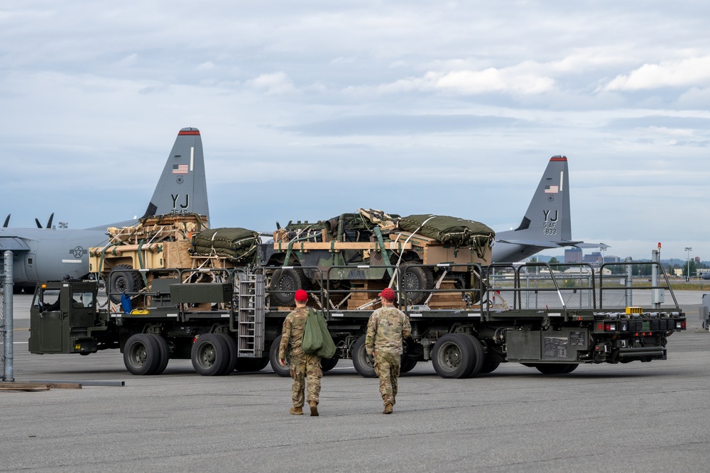 Airmen, Soldiers load cargo during Red Flag-Alaska 25-2