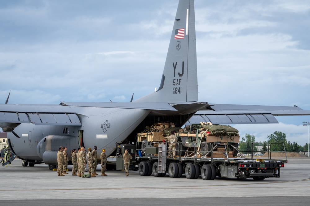 Airmen, Soldiers load cargo during Red Flag-Alaska 25-2