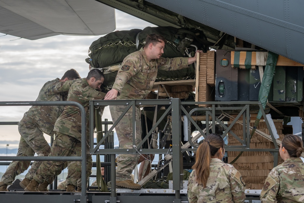 Airmen, Soldiers load cargo during Red Flag-Alaska 25-2