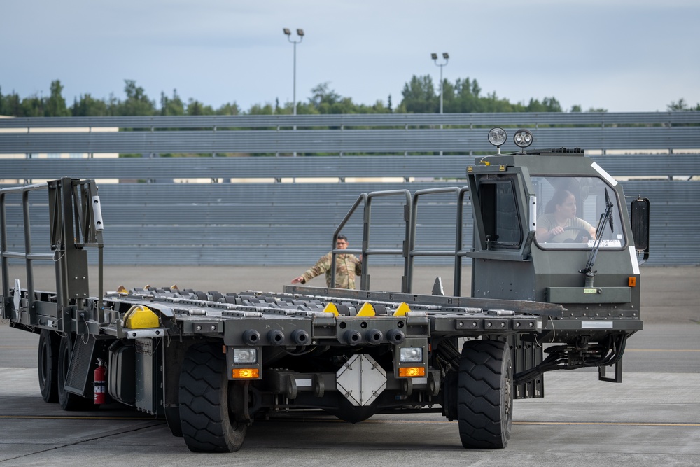 Airmen, Soldiers load cargo during Red Flag-Alaska 25-2
