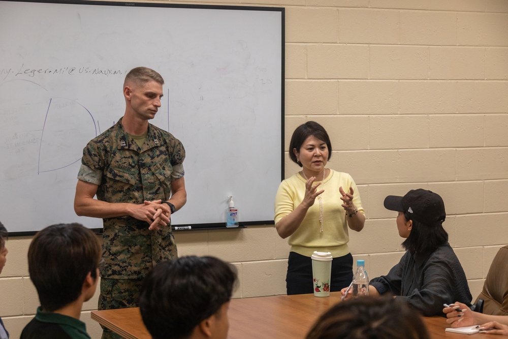 Okinawa International University Students Visit Camp Kinser