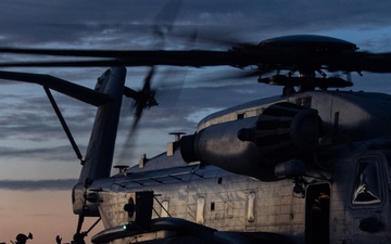 USS America (LHA 6) Conducts Nighttime Flight Operations