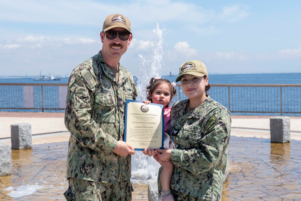 DC3 Gutierrez Reenlistment Ceremony Onboard CFAY
