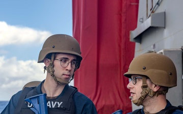 Sailors Respond During an Anti-terrorism Training aboard USS Ralph Johnson