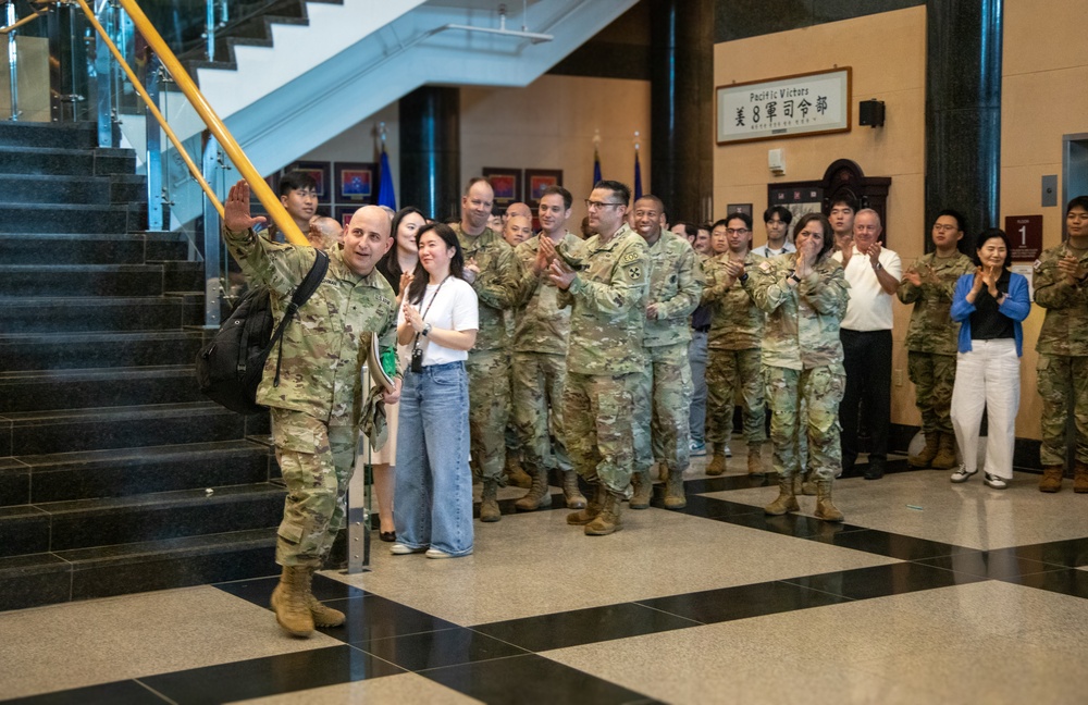 Brigadier General Roderick F. Laughman receives clap-out